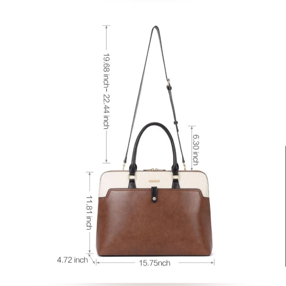 CLUCI Leather Briefcase for Women 15.6 Inch Laptop Business Vintage Slim Ladies - Picture 6 of 11